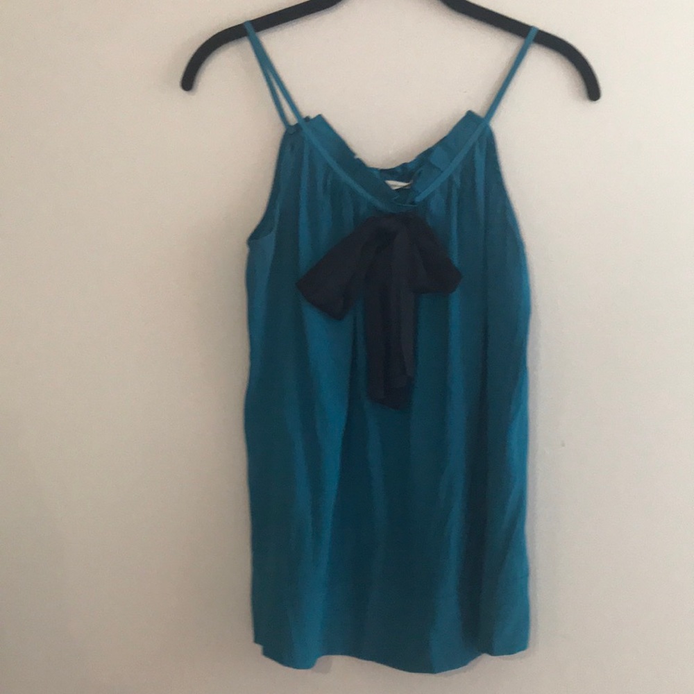 DVF silk bow front blouse size 2